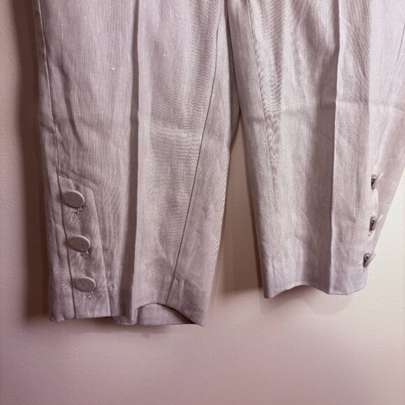 J Jill Gray Linen Stretch Pants Ankle Crop Button Detail Women Size 1X Coastal - Picture 9 of 12